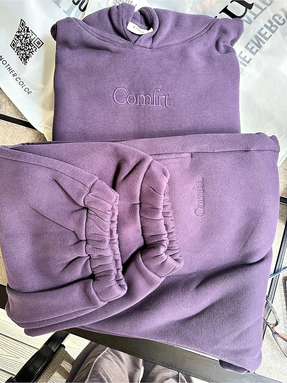 Comfrt Signature hoodie and sweatpants set Purple ( BlackBerry ) 2XL